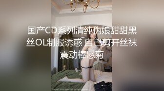 国产CD系列清纯伪娘甜甜黑丝OL制服诱惑 自己剪开丝袜震动棒慰菊